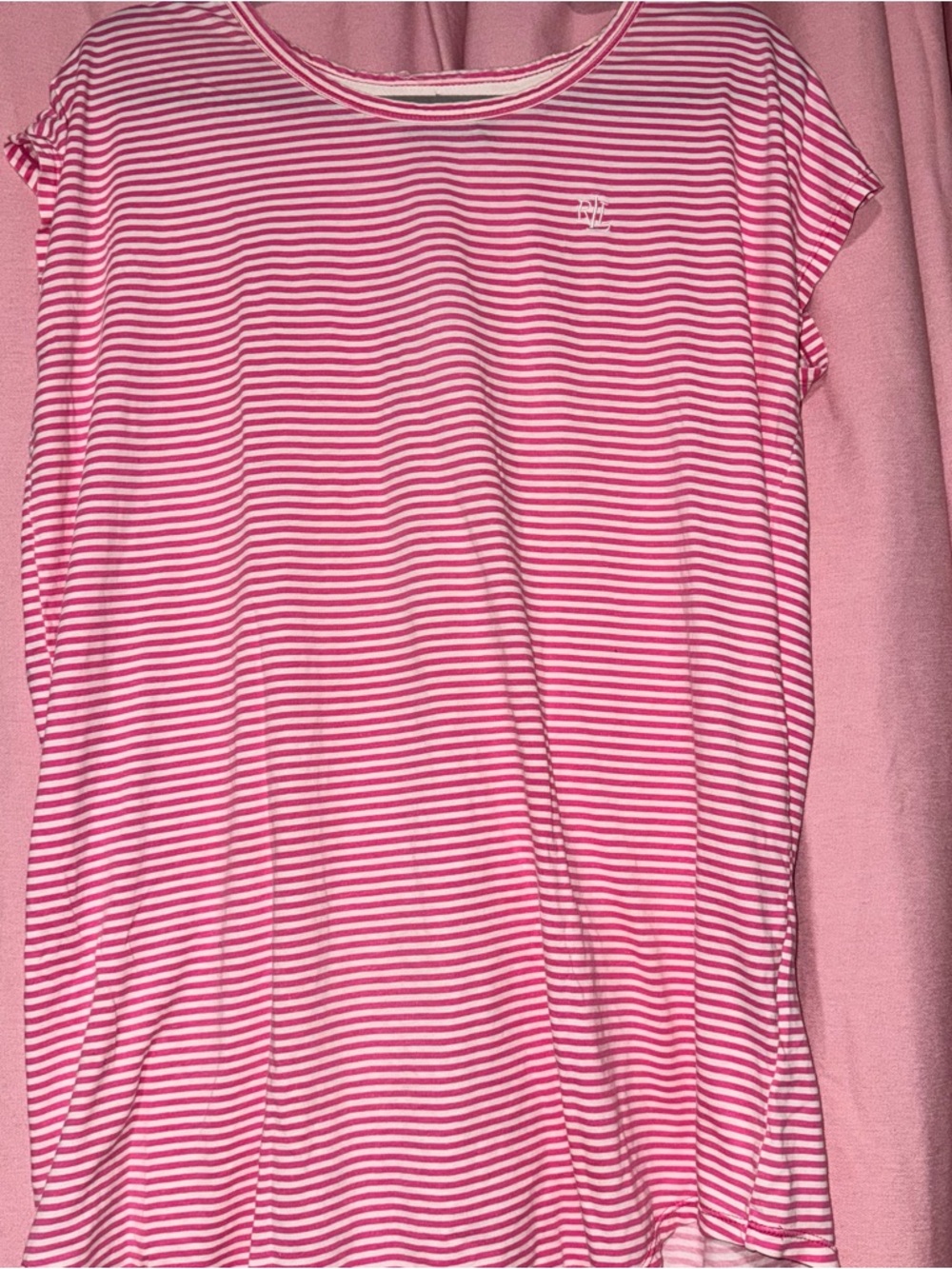 Ralph Lauren Pink & White Striped Crewneck Tee dress